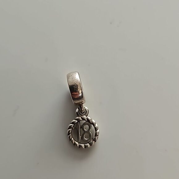 Pandora Authentic 18th Celebration Dangle Charm 925 ALE Sterling Silver - Picture 6 of 16